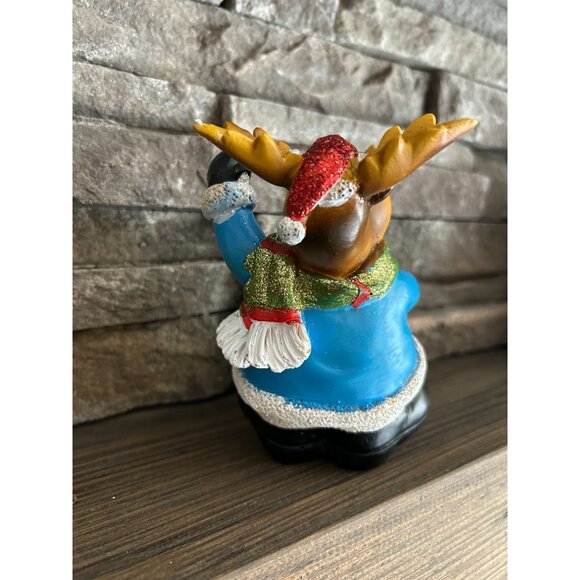 Vintage Moose Stocking Holder With Santa Hat & List Of Names Sam Kate Tina Mike - Picture 4 of 8